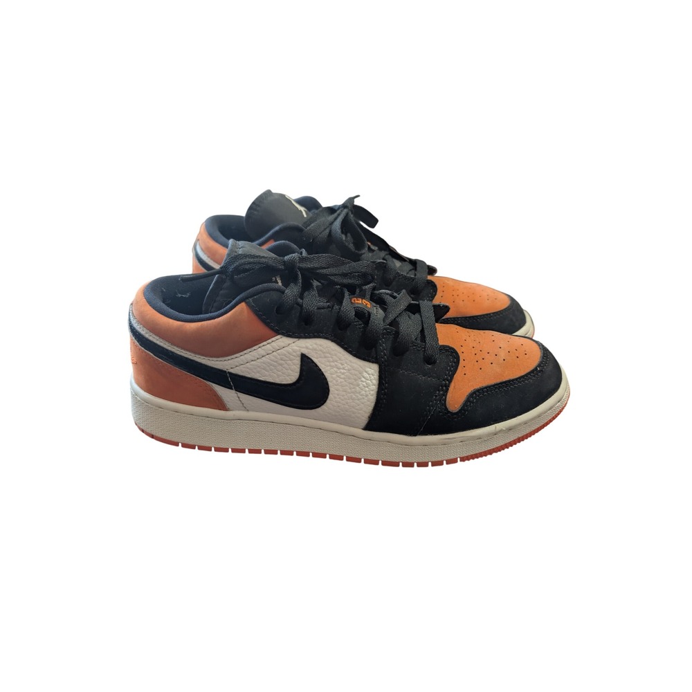 Nike Air Jordan 1 Low SE‎ GS Orange Black White Kids Sneakers SZ 6.5Y F1